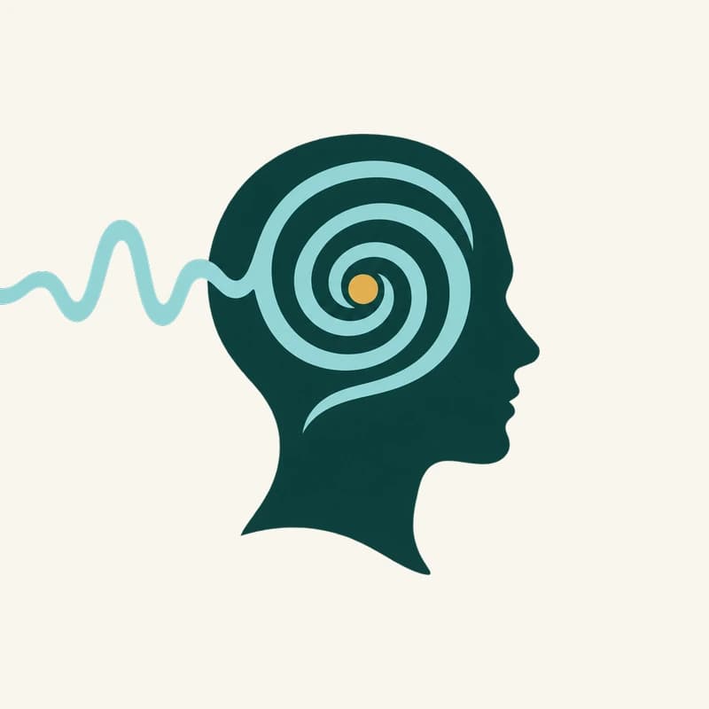 Symbol NeuroHipnoterapii Precyzyjnej — oko ze spiralą