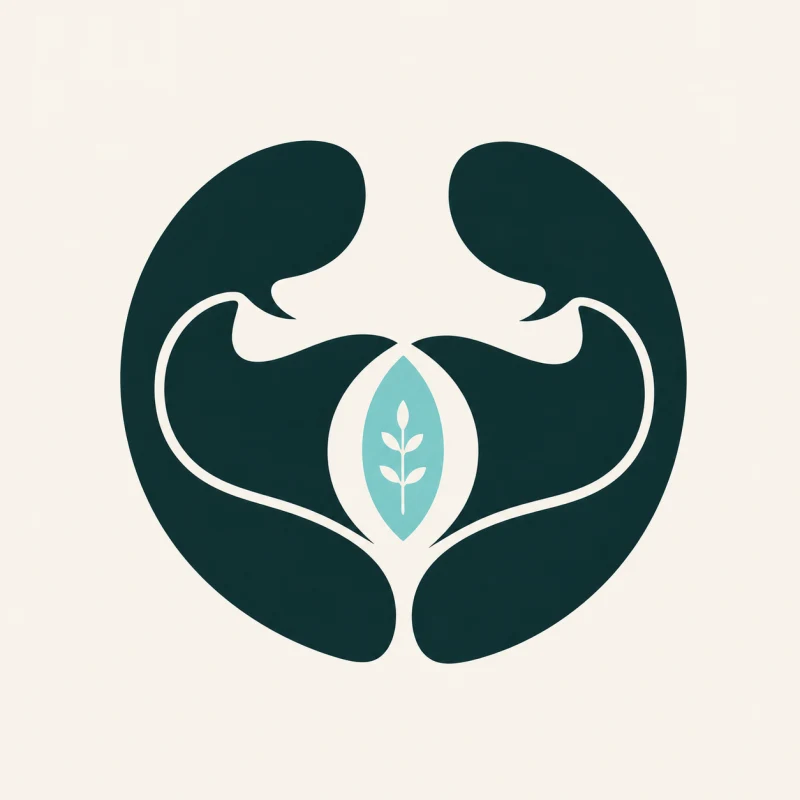 Symbol NVC — dłonie obejmujące liść